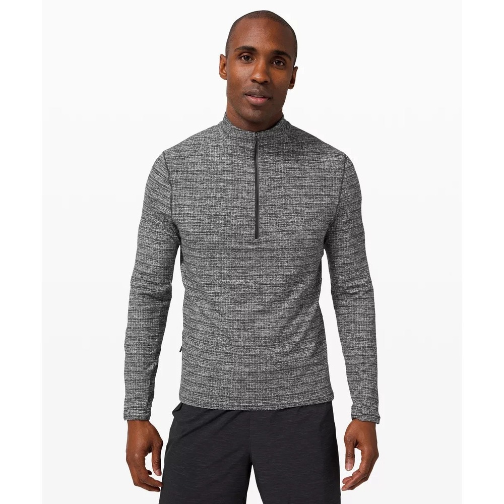Lululemon Surge Warm 1/2 Zip Pullover Grey Men Medium Rulu Fabric Performance